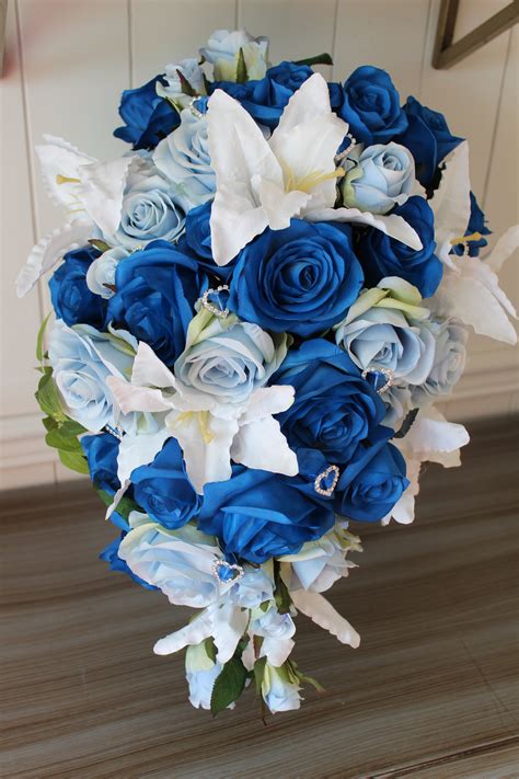 wedding flower bouquet royal blue